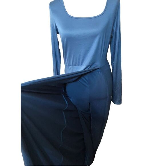 Fashion Nova blue long sleeve maxi cut to thigh and matching pants NWT XL - Picture 2 of 8